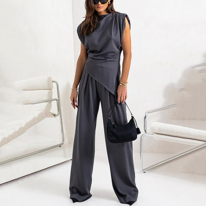 Set Elegante a Due Pezzi Monocolore da Donna