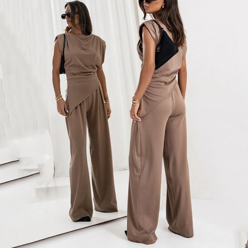 Set Elegante a Due Pezzi Monocolore da Donna