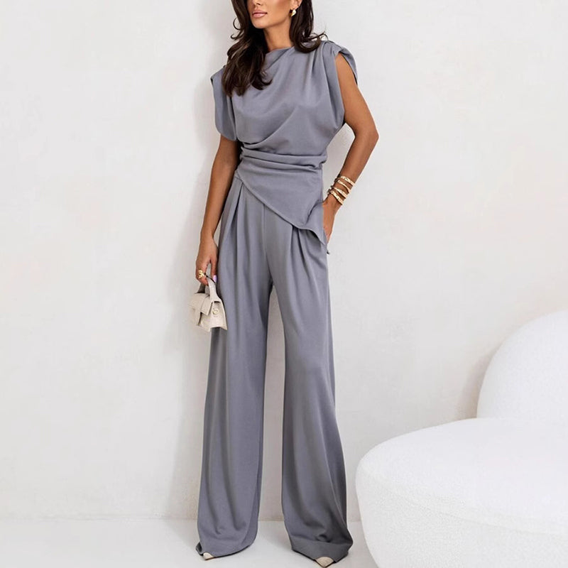 Set Elegante a Due Pezzi Monocolore da Donna