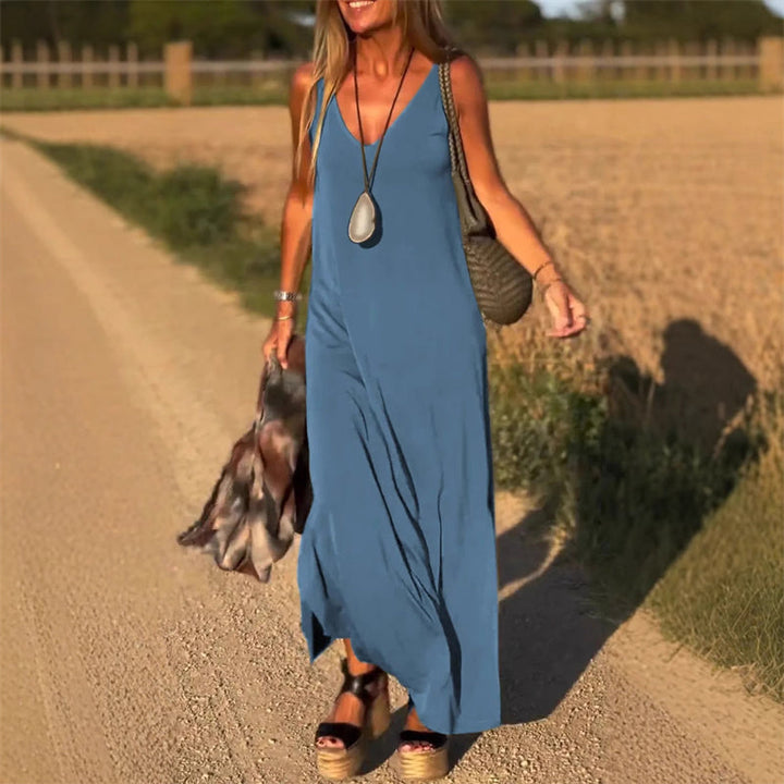 Élyse™ | Elegante Maxidress Senza Maniche con Scollo a V Raffinato