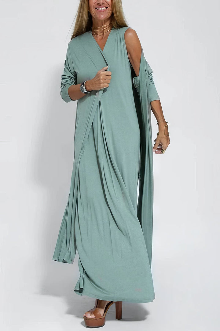 ELISE™ | Elegante Vestito Lungo con Cardigan Coordinato in Omaggio