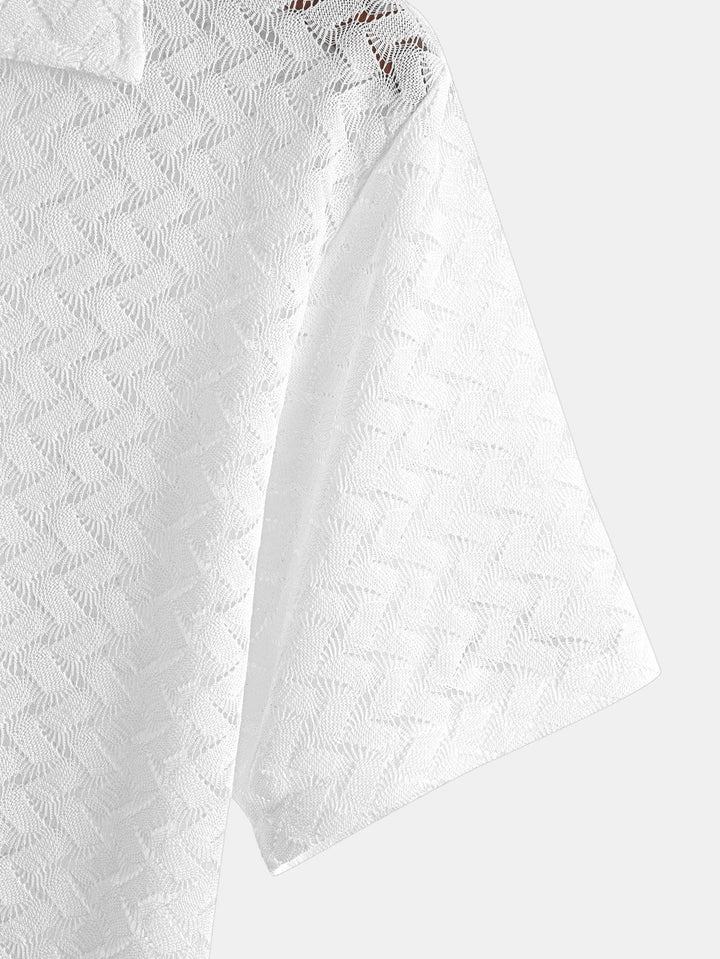 Camicia Cubana Texturizzata Hollow Out